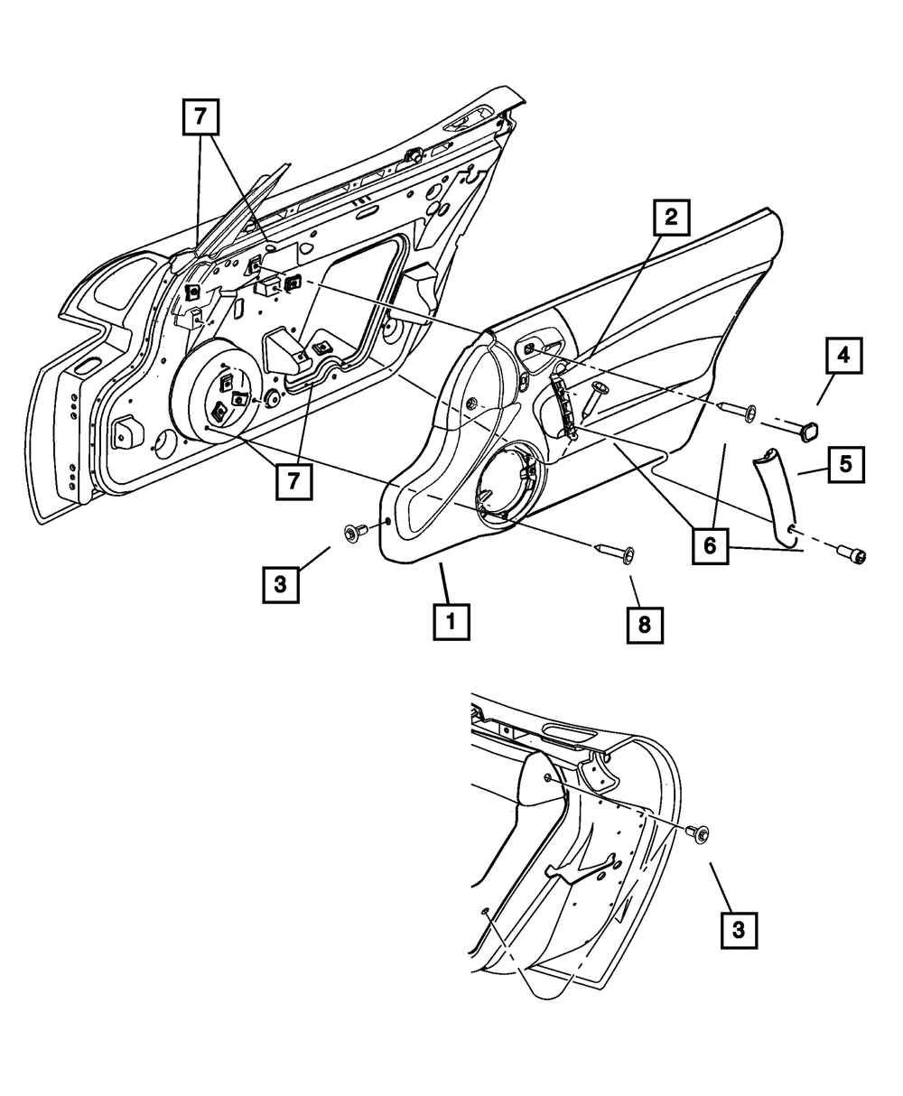 2008-2010 Dodge Viper Door Trim Front Panel, Right XC921D5AC