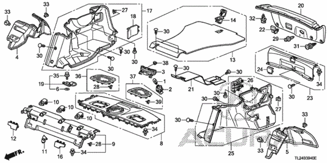 Rear Tray - Side Lining for 2012 Acura TSX #0