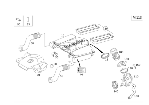 Air Intake, Gasoline Vehicles for 2008 Mercedes-Benz R320 #0