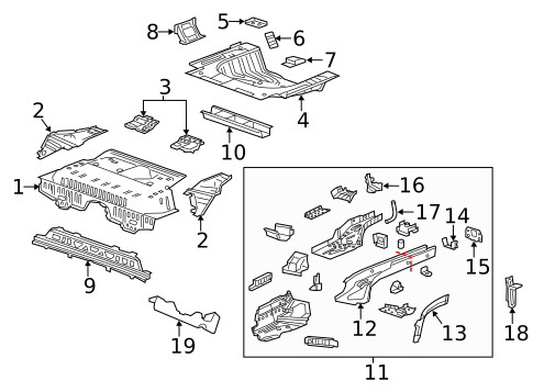 Rear Floor & Rails for 2017 Chevrolet Trax #0