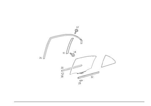 Rear Door Windows for 1999 Mercedes-Benz E430 #1