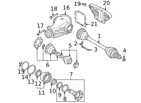 Axle & Differential for 2001 BMW 740iL #0