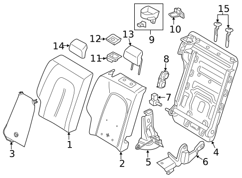 Rear Seat Components for 2013 Lincoln MKZ #1