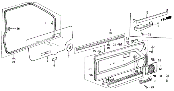 Front Door Lining 3DR for 1987 Honda Civic #0