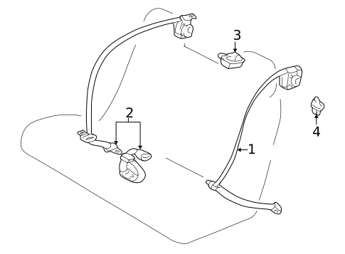 Rear Seat Belts for 2000 Toyota Corolla #0