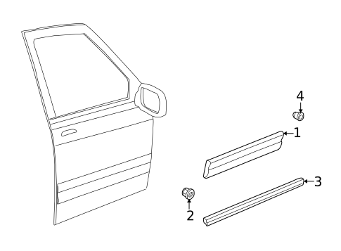 Exterior Trim - Front Door for 2002 Land Rover Range Rover #0