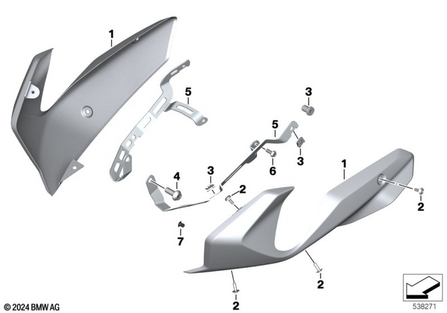 46631540815 - Frame and Mounting Parts: Engine Spoiler Stainless Steel Left -  for BMW-Motorrad Image