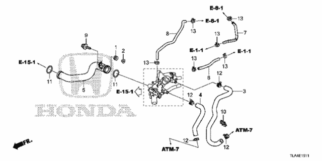 Water Hose (2.4L) for 2019 Honda CR-V #0