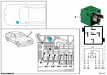 61368353447 - Vehicle Electrical System: Relay, Two-Pole Make Contact, Black for BMW Image