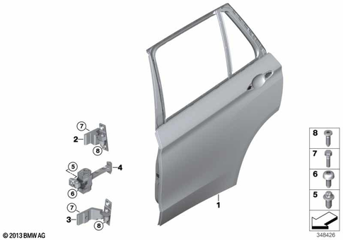 Door, Rear for 2012 BMW X5 35i #0