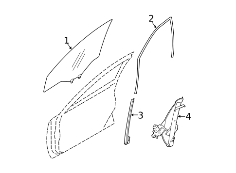 Glass - Front Door for 2011 Subaru Impreza #0