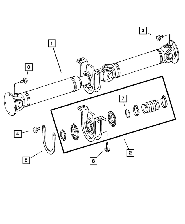 68055987AA - Propeller Shafts and U-Joints: Drive Shaft for Mopar Image