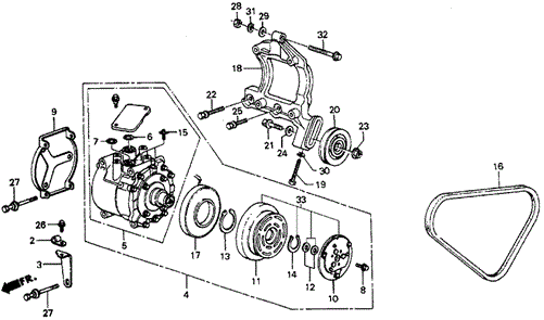 A/C Compressor (Sanden) for 1986 Honda Civic #0