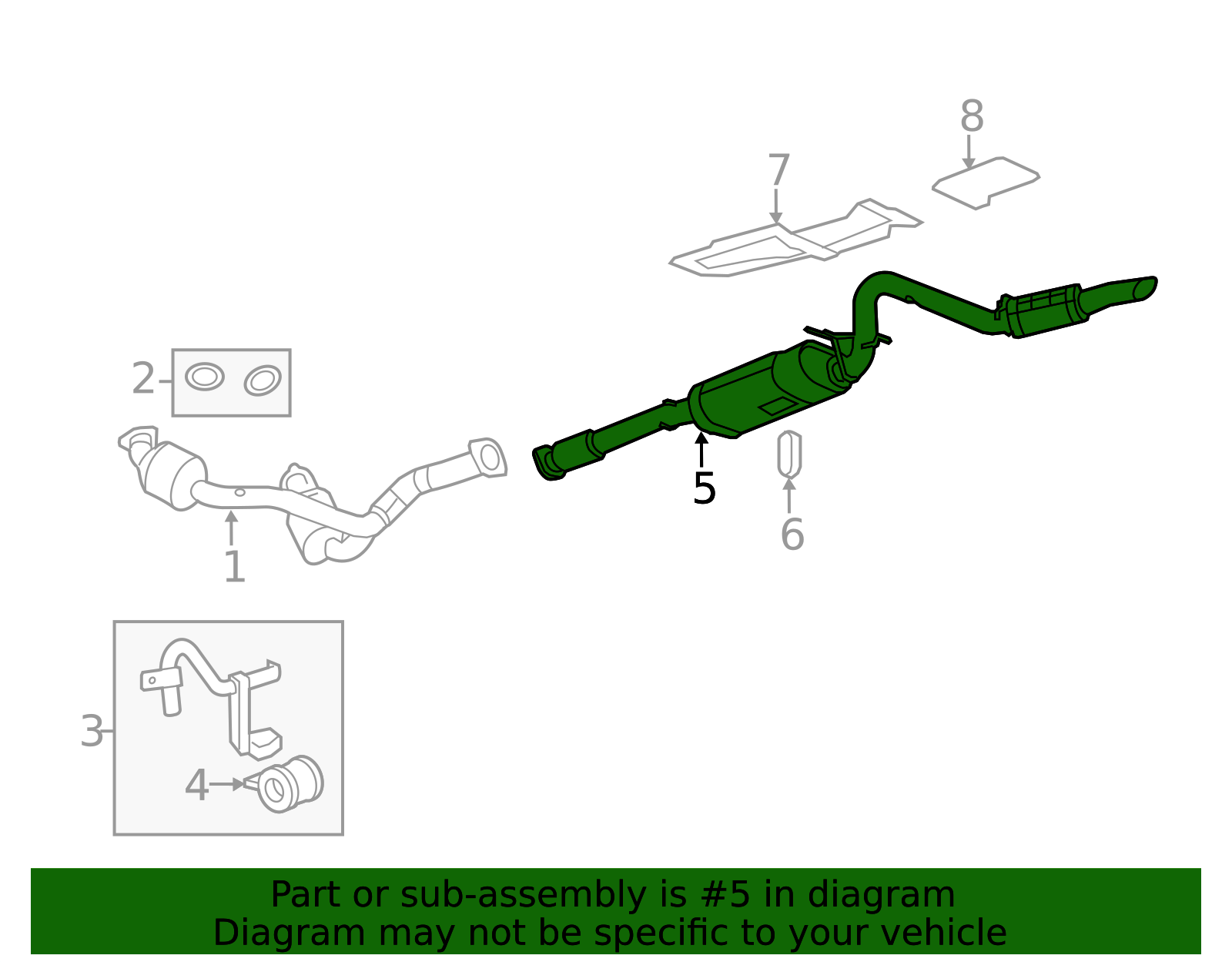 2011-2019 GM Exhaust Muffler Assembly with Pipe, Flange, Reinforcements ...