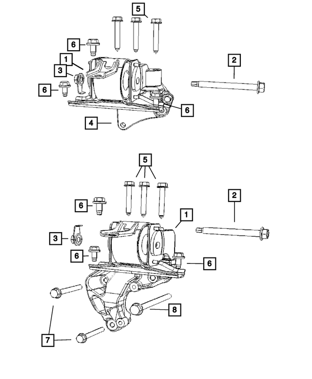 6104412AA - 2.0L Turbo Diesel; Engine: Hex Head Bolt And Coned Washer, Mounting for Mopar Image