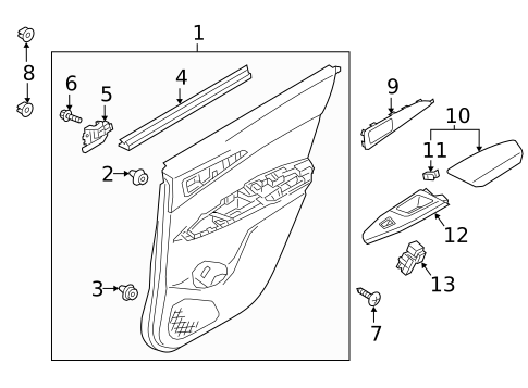 Interior Trim - Rear Door for 2007 Mitsubishi Outlander #10