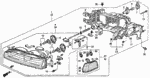 33103SM4A03 - Electrical/Exhaust/Heater/Fuel: HEADLIGHT UNIT, R. for Honda Image