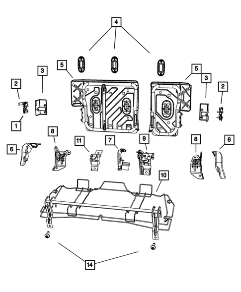 Rear Seats - Second Row - Adjusters, Recliners, Shields and Risers for 2009 Dodge Caliber #0