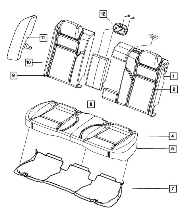 5RR86DX9AA - : Rear Seat Back Cover for Mopar Image