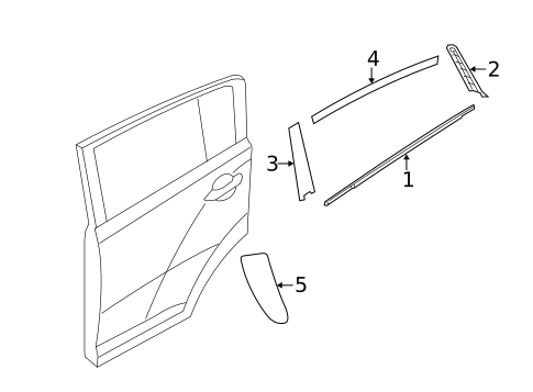 Exterior Trim - Rear Door for 2012 Kia Sportage #0