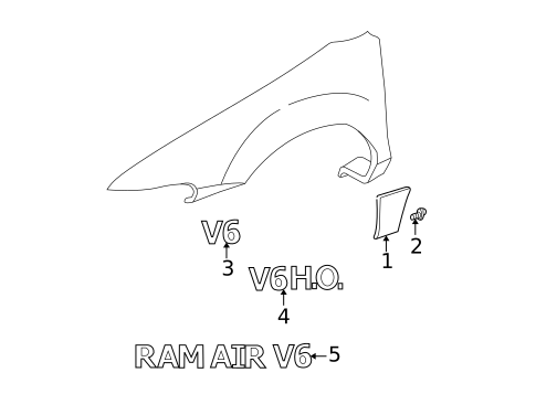 Exterior Trim - Fender for 2002 Pontiac Grand Am #0