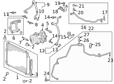 Condenser, Compressor & Lines for 2015 Scion tC #0