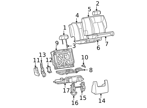Rear Seat Components for 2004 Chevrolet Trailblazer EXT #1