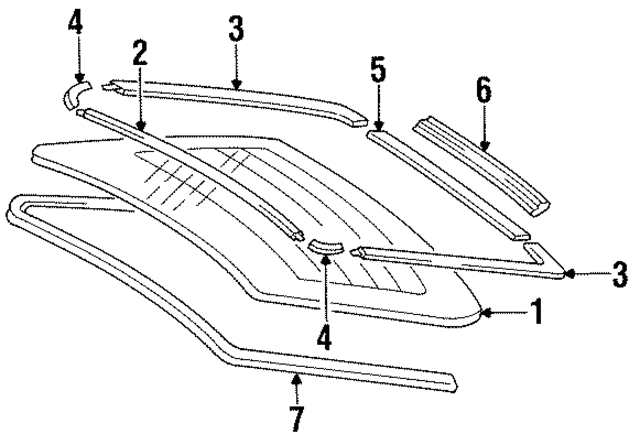 7971262J75 - Body: Rear Glass for Infiniti Image