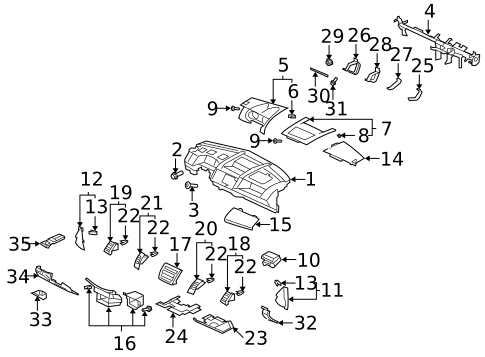 Instrument Panel Components for 2007 Mitsubishi Outlander #0