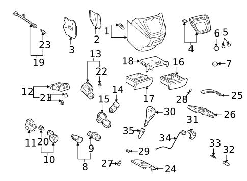 Front Console for 2007 Toyota Highlander #0