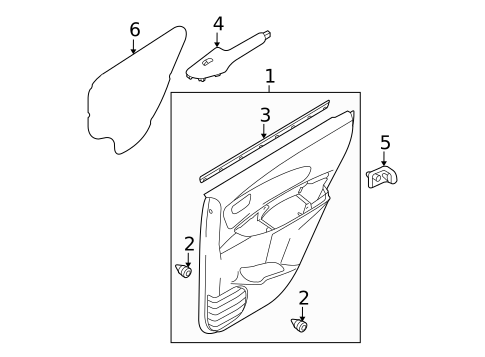 Interior Trim - Rear Door for 2009 Kia Sportage #0