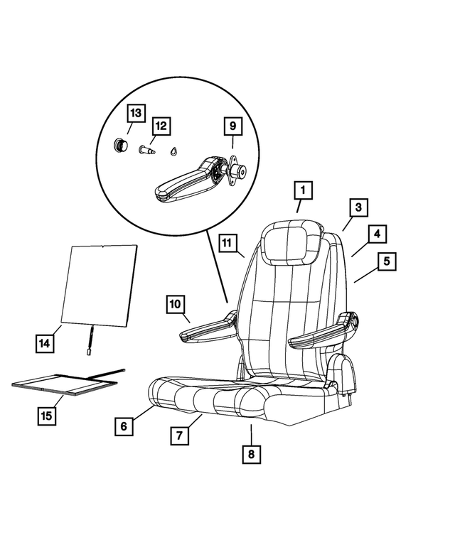 1RP061S3AA - Interior Trim: Rear Headrest for Chrysler: Town &amp; Country | Dodge: Grand Caravan Image