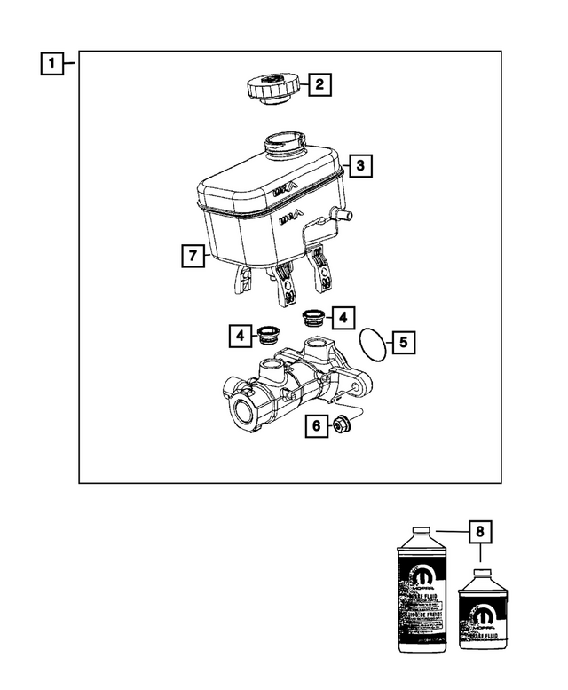 68465216AA - Brakes: Brake Master Cylinder for Mopar Image