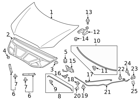 Hood & Components for 2013 Mitsubishi Outlander Sport #0