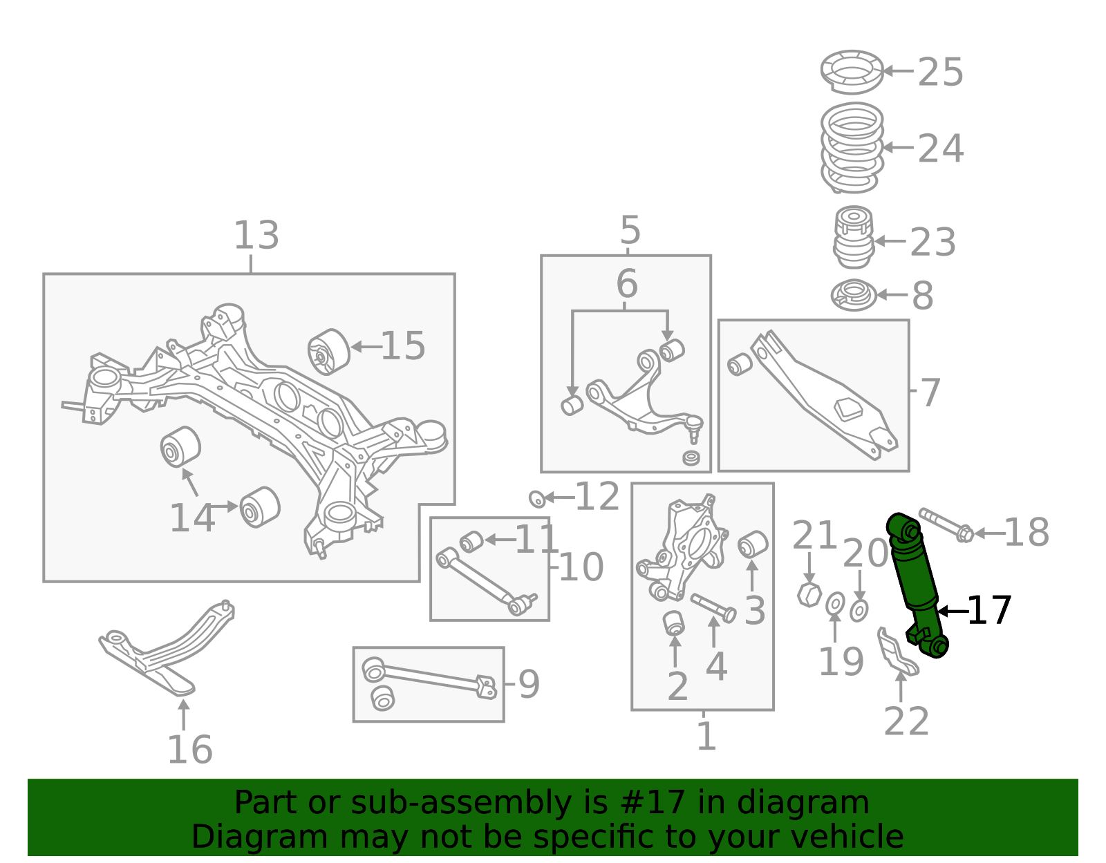 Genuine Rear Shock Absorber Sorento 2010-2013 2.2 CRDi (197 bhp) Diesel