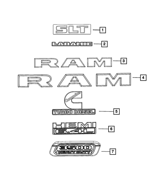 Nameplates for 2020 Ram 3500 #0