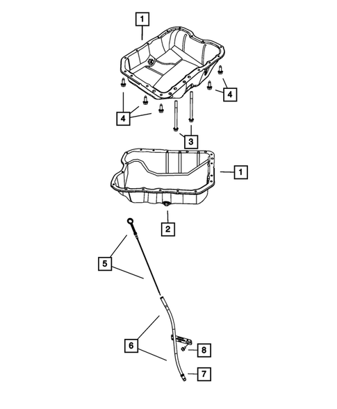 Engine Oiling, Oil Pan and Indicator (Dipstick) for 2012 Chrysler 200 #0