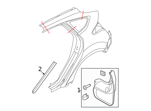 Exterior Trim - Quarter Panel for 2017 Ford Focus #1