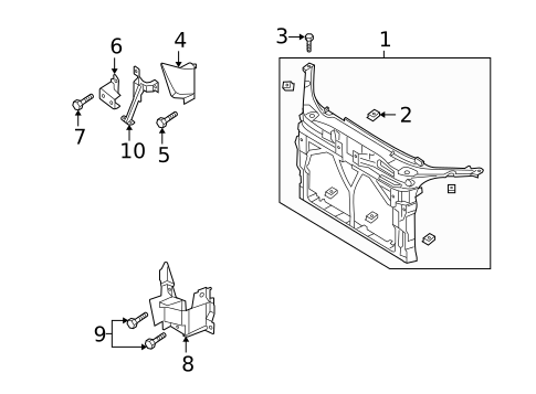 Radiator Support for 2005 Mazda 3 #0