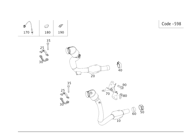 19909900 - Exhaust System: Hexagon Head Screw for Mercedes-Benz: AMG GT, AMG GT Black Series, AMG GT C, AMG GT R, AMG GT S, GL320, GL550, ML320, ML350, ML450, ML500, ML550, ML63 AMG, SLS AMG Image image