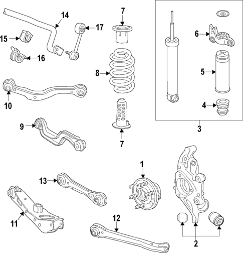 Rear Suspension for 2024 Chevrolet Traverse Limited #0