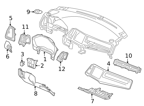 Instrument Panel Components for 2019 Honda HR-V #0