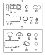 4663713AB - Engine 2.7L Six Cylinder: Cylinder Head Cover Gasket for Chrysler: 300, Concorde, Sebring | Dodge: Charger, Intrepid, Magnum, Stratus Image