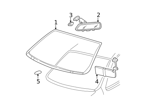 Glass - Windshield for 2000 Pontiac Sunfire #0