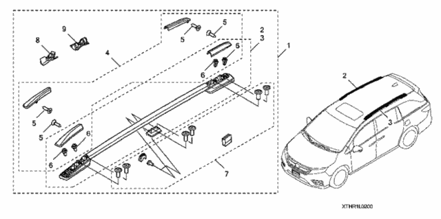 Roof Rack Rail (Black) for 2021 Honda Odyssey #0