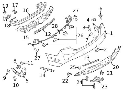 Bumper & Components - Rear for 2014 Lincoln MKZ #0