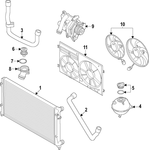 Cooling System for 2018 Volkswagen Tiguan Limited #0