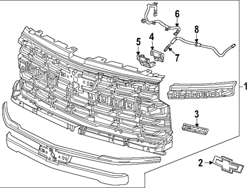 Grille & Components for 2022 Chevrolet Silverado 1500 LTD #0