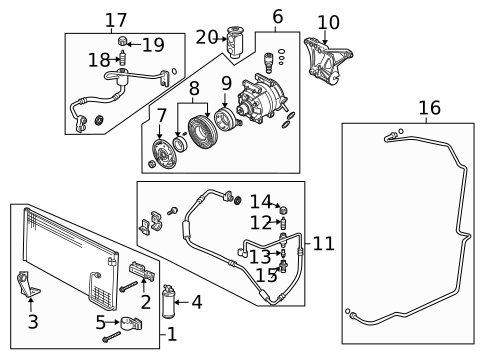 Condenser, Compressor & Lines for 2005 Pontiac GTO #0