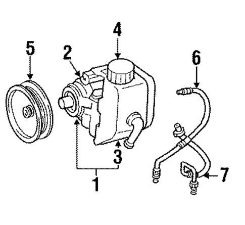 Power Steering Pump & Cooler Lines for 1995 Jeep Cherokee #0